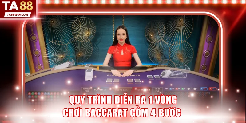 Quy trình diễn ra 1 vòng chơi baccarat gồm 4 bước dễ hiểu